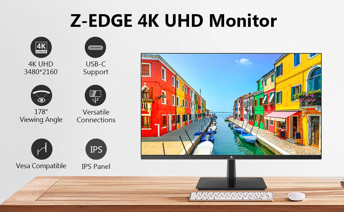 ZEDGE U28I4K 28" Ultra HD 4K IPS Monitor, UHD 3840 x 2160, 300 cd/m2